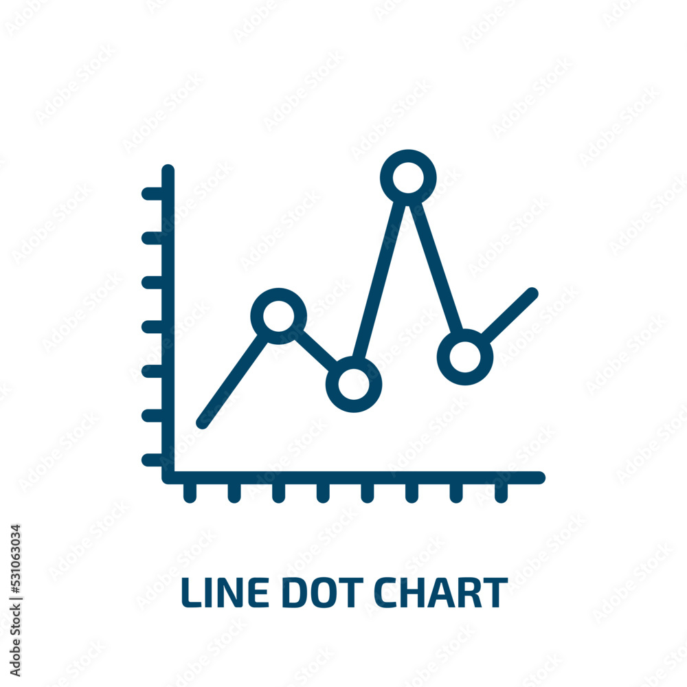 line dot chart icon from user interface collection. Thin linear line dot chart, presentation, dot outline icon isolated on white background. Line vector line dot chart sign, symbol for web and mobile line dot chart icon from user interface collection. Thin linear line dot chart, presentation, dot outline icon isolated on white background. Line vector line dot chart sign, symbol for web and mobile