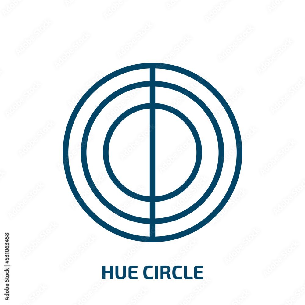 hue circle icon from user interface collection. Thin linear hue circle, circle, round outline icon isolated on white background. Line vector hue circle sign, symbol for web and mobile hue circle icon from user interface collection. Thin linear hue circle, circle, round outline icon isolated on white background. Line vector hue circle sign, symbol for web and mobile