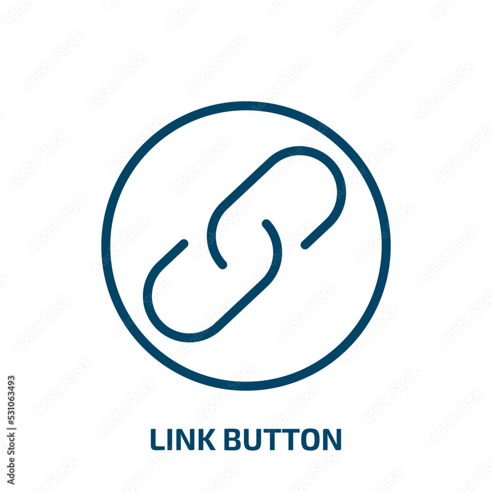 link button icon from user interface collection. Thin linear link button, link, button outline icon isolated on white background. Line vector link button sign, symbol for web and mobile link button icon from user interface collection. Thin linear link button, link, button outline icon isolated on white background. Line vector link button sign, symbol for web and mobile