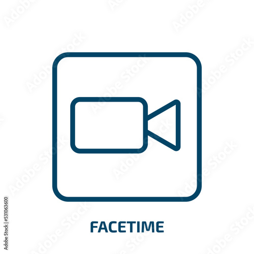 facetime icon from user interface collection. Thin linear facetime, video, screen outline icon isolated on white background. Line vector facetime sign, symbol for web and mobile