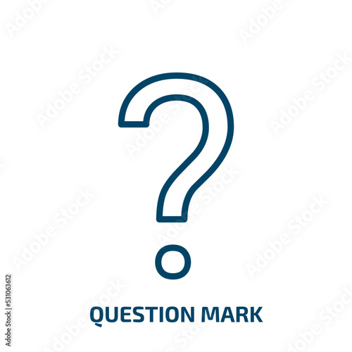 question mark icon from user interface collection. Thin linear question mark, question, mark outline icon isolated on white background. Line vector question mark sign, symbol for web and mobile