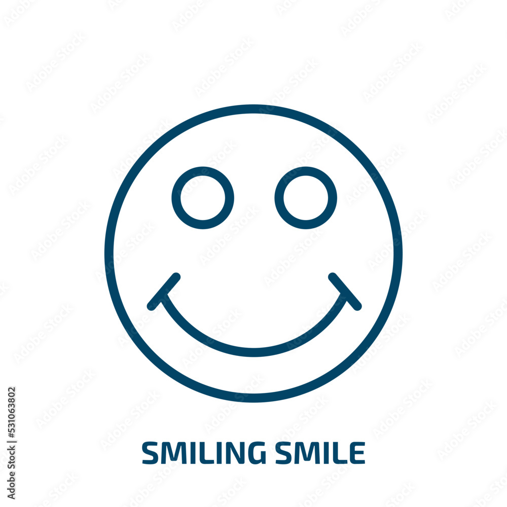 smiling smile icon from user interface collection. Thin linear smiling smile, smile, emotion outline icon isolated on white background. Line vector smiling smile sign, symbol for web and mobile smiling smile icon from user interface collection. Thin linear smiling smile, smile, emotion outline icon isolated on white background. Line vector smiling smile sign, symbol for web and mobile