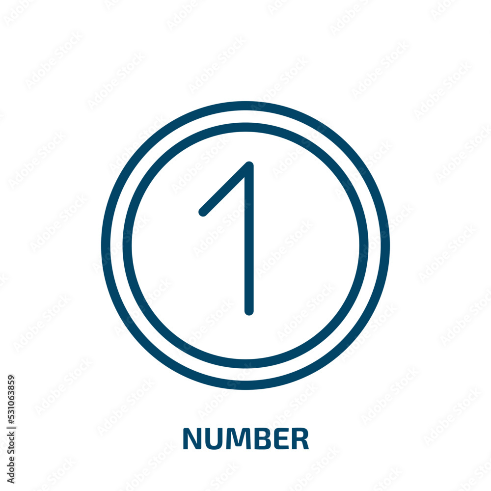 number icon from user interface collection. Thin linear number, collection, business outline icon isolated on white background. Line vector number sign, symbol for web and mobile number icon from user interface collection. Thin linear number, collection, business outline icon isolated on white background. Line vector number sign, symbol for web and mobile