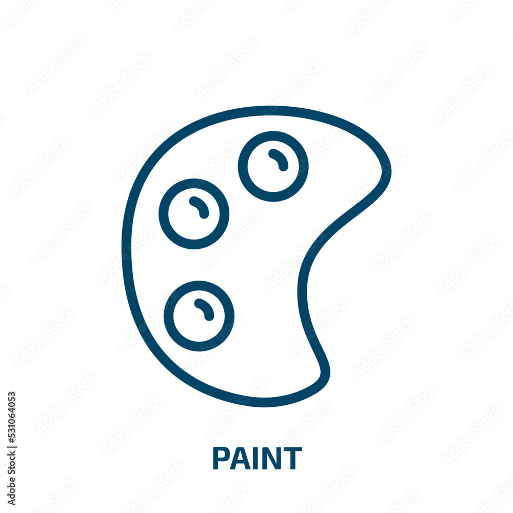 Obraz premium paint icon from user interface collection. Thin linear paint, brush, equipment outline icon isolated on white background. Line vector paint sign, symbol for web and mobile