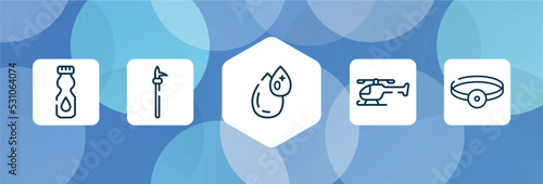 medical instruments outline icon set isolated on blue abstract background. thin line icons such as talcum powder, pike pole, type 0, chopper, head mirror vector. can be used for web and mobile.