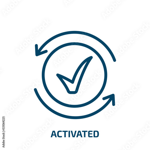 activated icon from user interface collection. Thin linear activated, activity, fitness outline icon isolated on white background. Line vector activated sign, symbol for web and mobile