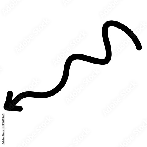 Doodle Hand Drawn Line Arrow