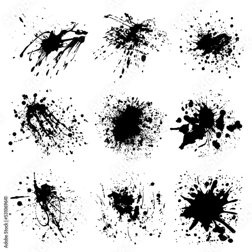 Black Paint Ink Splash Vector Collection