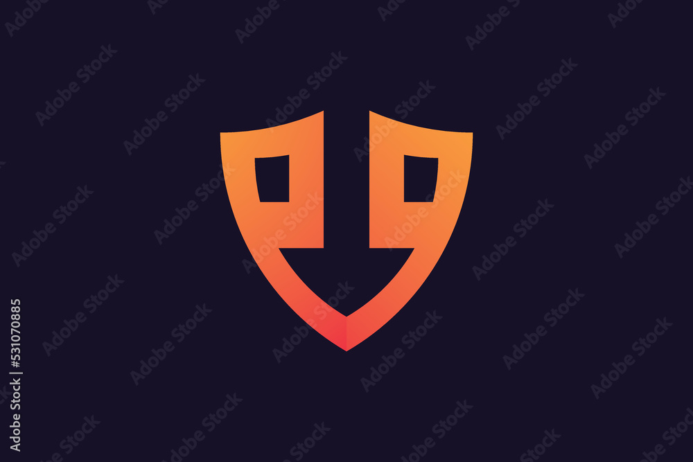 Obraz premium Stylish Look Two Letter PQ or QP and a Arrow Logo Design