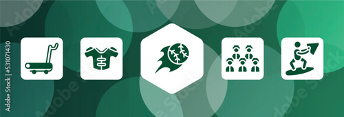 x treme filled icon set isolated on abstract background. glyph icons such as treadmill hine, protections, home run, baseball team, wakeboarding vector. can be used for web and mobile.
