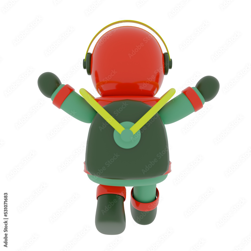 Naklejka premium Astronaut cartoon model. 3D rendering