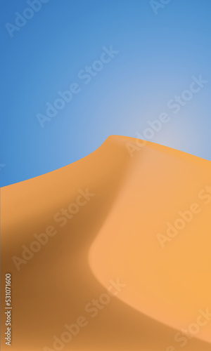 Vectorial desert and sand dunes.