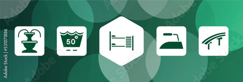 indications filled icon set isolated on abstract background. glyph icons such as fountain, 50 degrees minium agitation, dormitory, iron low, flyover bridge vector. can be used for web and mobile.