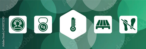 shipping and handly filled icon set isolated on abstract background. glyph icons such as phone assistance, weight tool, temperature limitation, pallets, do not stand on vector. can be used for web