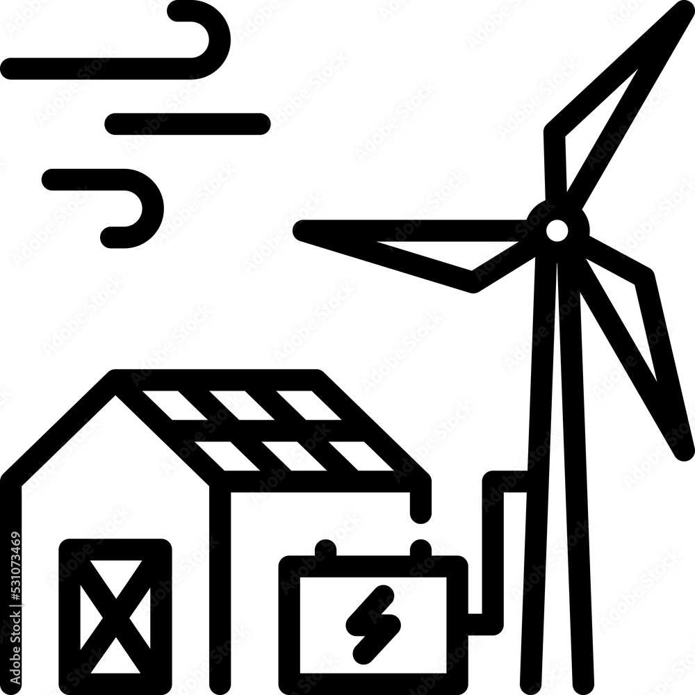 Green energy solutions icon. Outline design. Green energy solutions icon. Outline design.