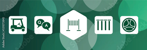 driving school filled icon set isolated on abstract background. glyph icons such as golf cart, qa, finish, tubes, driving vector. can be used for web and mobile.