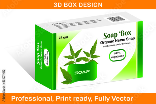 Neem Soap 75 gm Box Packaging Design Template