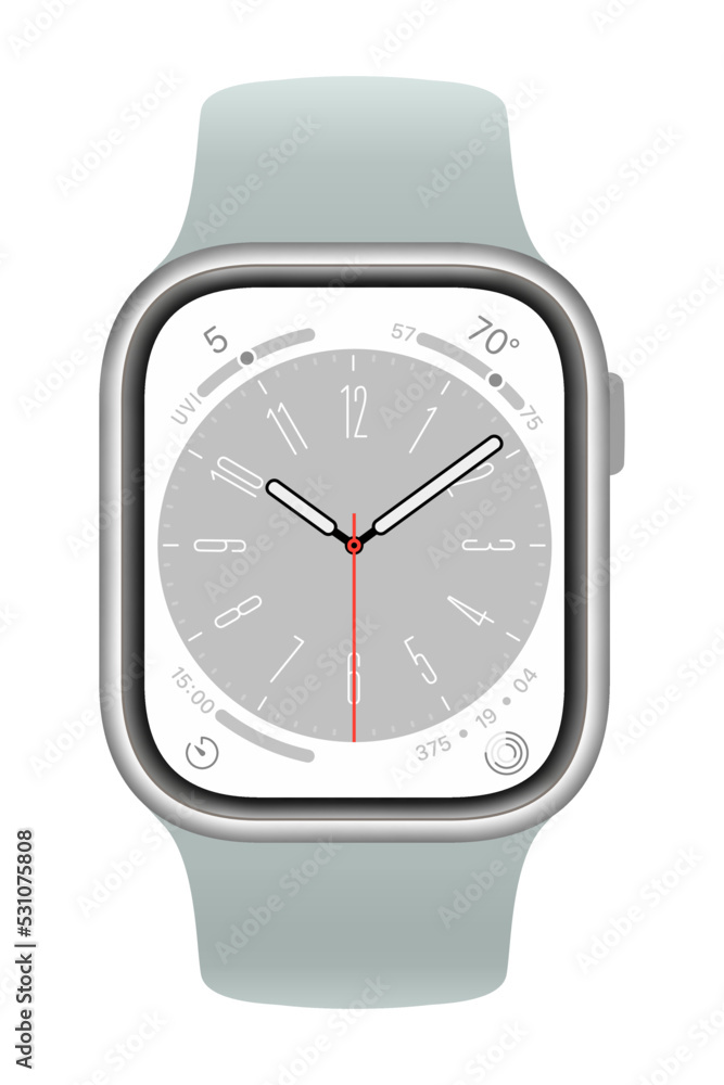 Smart watch silver mockup. Smart watch silver mockup.
