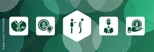 cryptocurrency filled icon set isolated on abstract background. glyph icons such as dress code, cryptocurrency, fired, telemarketer, receive vector. can be used for web and mobile.
