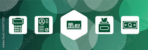 currency filled icon set isolated on abstract background. glyph icons such as maths, curriculum, book shelf, tissue box, quetzal vector. can be used for web and mobile.