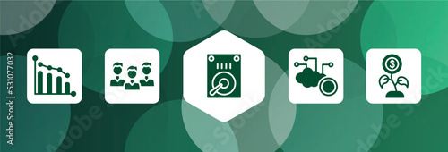 banking and finance filled icon set isolated on abstract background. glyph icons such as low performance, intuitive, hdd, netoworking, money growth vector. can be used for web and mobile.