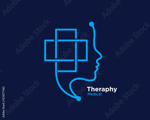therapy mind logo designs for medical service and health consulting