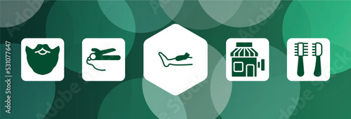hair salon filled icon set isolated on abstract background. glyph icons such as beard, hair straighter and hair curler, waxing, barber, pets salon tools kit vector. can be used for web and mobile.