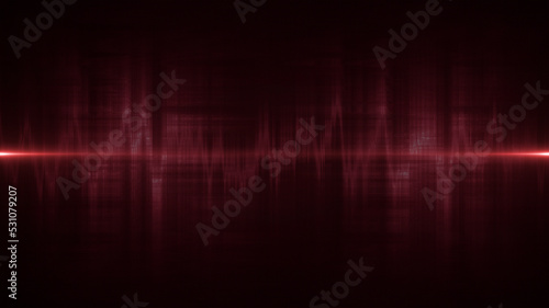 Red cardiogram soundwave, pulse, abstract and cardiology graph hospital wave chart graphic monitor rate waveform, technology light curve display shaped colors