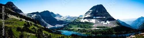 Hidden Lake overview from Logan Pass in Glacier National Park, Montana, USA.  photo