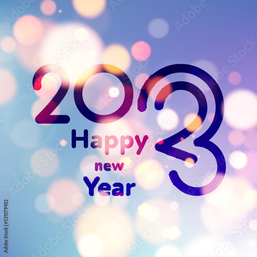 2023 happy new year sign on sweaty grass.