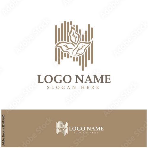 tobacco leaf logo,tobacco field and tobacco cigarette logo template design vector