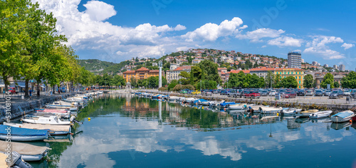 View of Mrtvi Canal and Monument of Liberation in old town centre, Rijeka, Kvarner Bay, Croatia photo