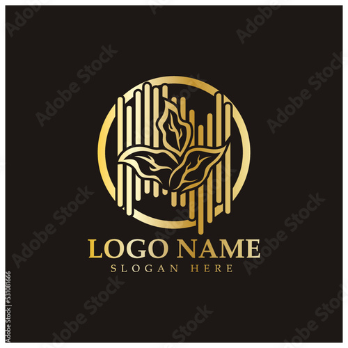 tobacco leaf logo,tobacco field and tobacco cigarette logo template design vector