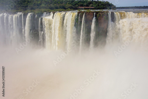 majestic Iguazu falls  in Brazil Argentina border. UNESCO World Heritage Site