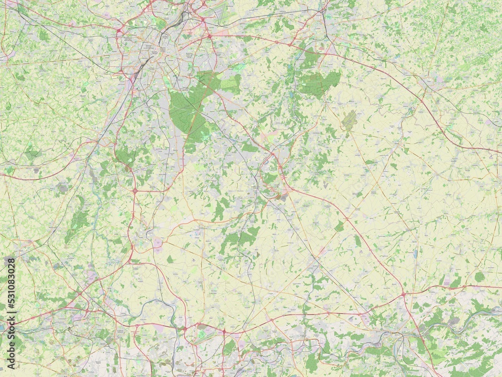 Brabant Wallon, Belgium. OSM. No legend Brabant Wallon, Belgium. OSM. No legend