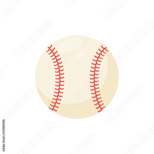 Leather baseball with red stitched seams. Popular softball tournaments.
