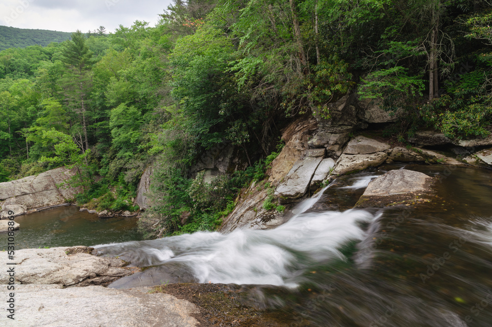Elk River Falls in summer, Blue Ridge Mountains, North Carolina, United States of America Elk River Falls in summer, Blue Ridge Mountains, North Carolina, United States of America