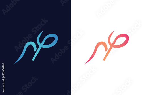 Stylish Two Letter NP or PN Logo Design