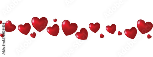 Realistic hearts for Valentine's Day, vector pattern