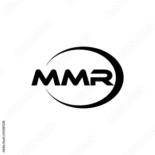 MMR letter logo design with white background in illustrator, cube logo, vector logo, modern alphabet font overlap style. calligraphy designs for logo, Poster, Invitation, etc. photo