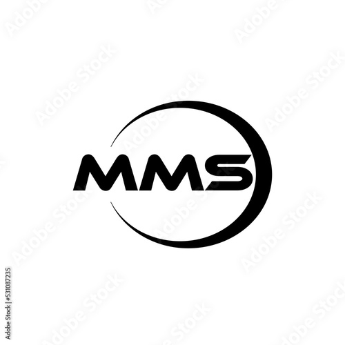 MMS letter logo design with white background in illustrator, cube logo, vector logo, modern alphabet font overlap style. calligraphy designs for logo, Poster, Invitation, etc. photo