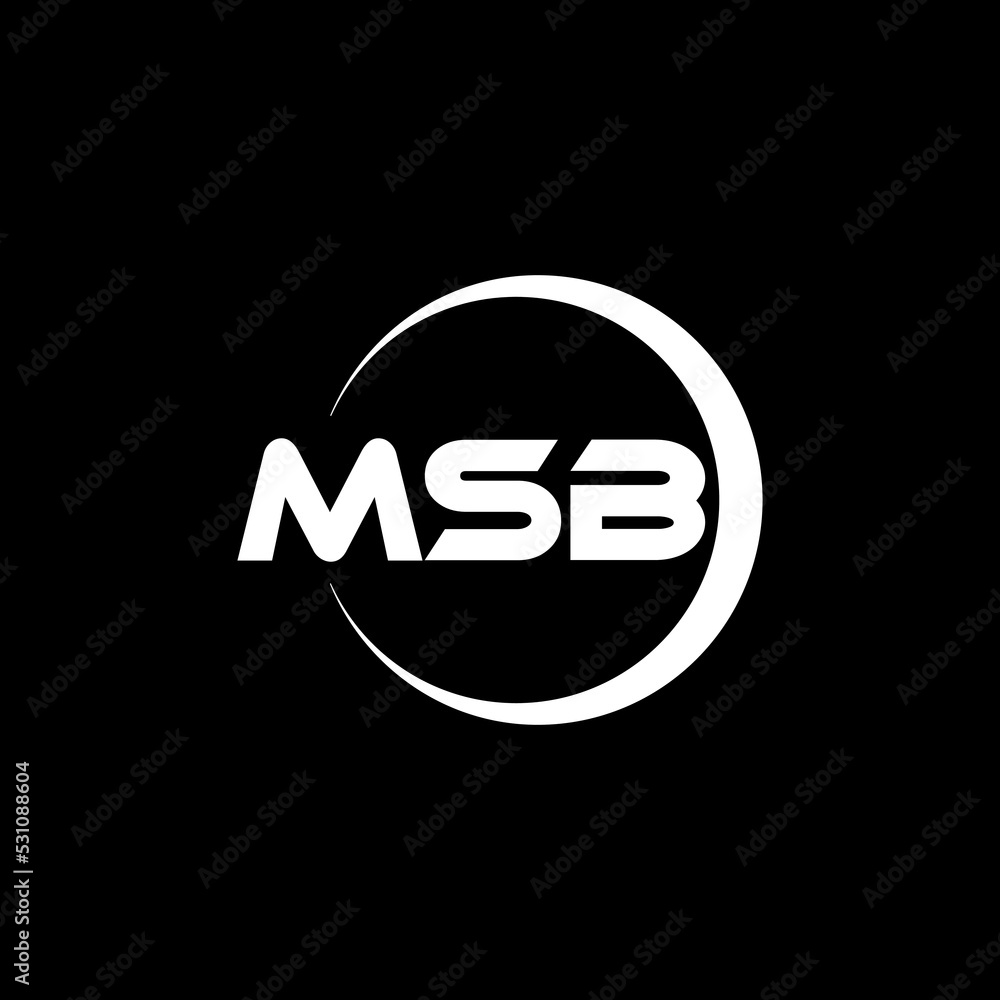 MSB letter logo design with black background in illustrator, cube logo, vector logo, modern alphabet font overlap style. calligraphy designs for logo, Poster, Invitation, etc MSB letter logo design with black background in illustrator, cube logo, vector logo, modern alphabet font overlap style. calligraphy designs for logo, Poster, Invitation, etc