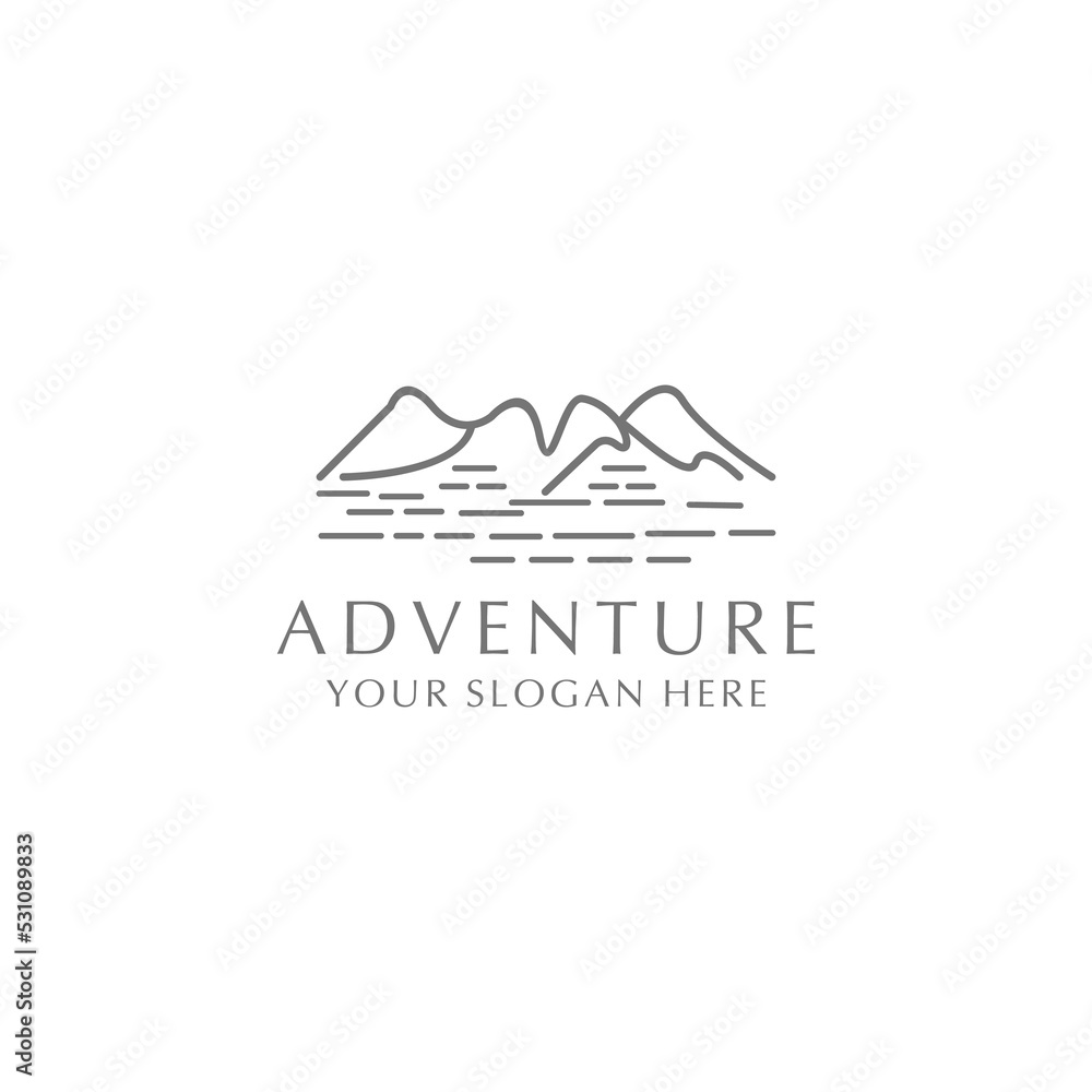 Mountain logo icon vector image Mountain logo icon vector image