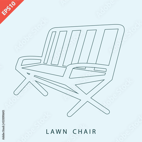 lawn chair design vector flat isolated illustration