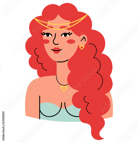 Greek mythology concept. Goddess Aphrodite - the goddess of love, beauty and sexuality.