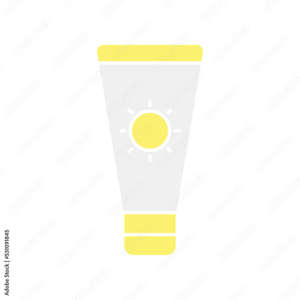 Sun lotion, Sunscreen, Sunblock Cream for UV block sun protection. Sunburn screen for Bathing Beach vacation icon line for web mobile infographics. Vector illustration filled outline style EPS 10