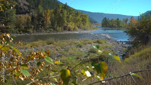 Autumn Colors Similkameen River 4K UHD. The Similkameen River near Princeton in autumn. British Columbia, Canada. 4K. UHD.
 photo