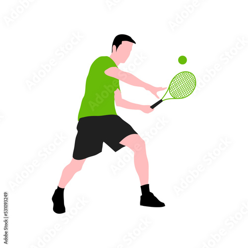 Tennis player man flat illustration isolated © RACCOON