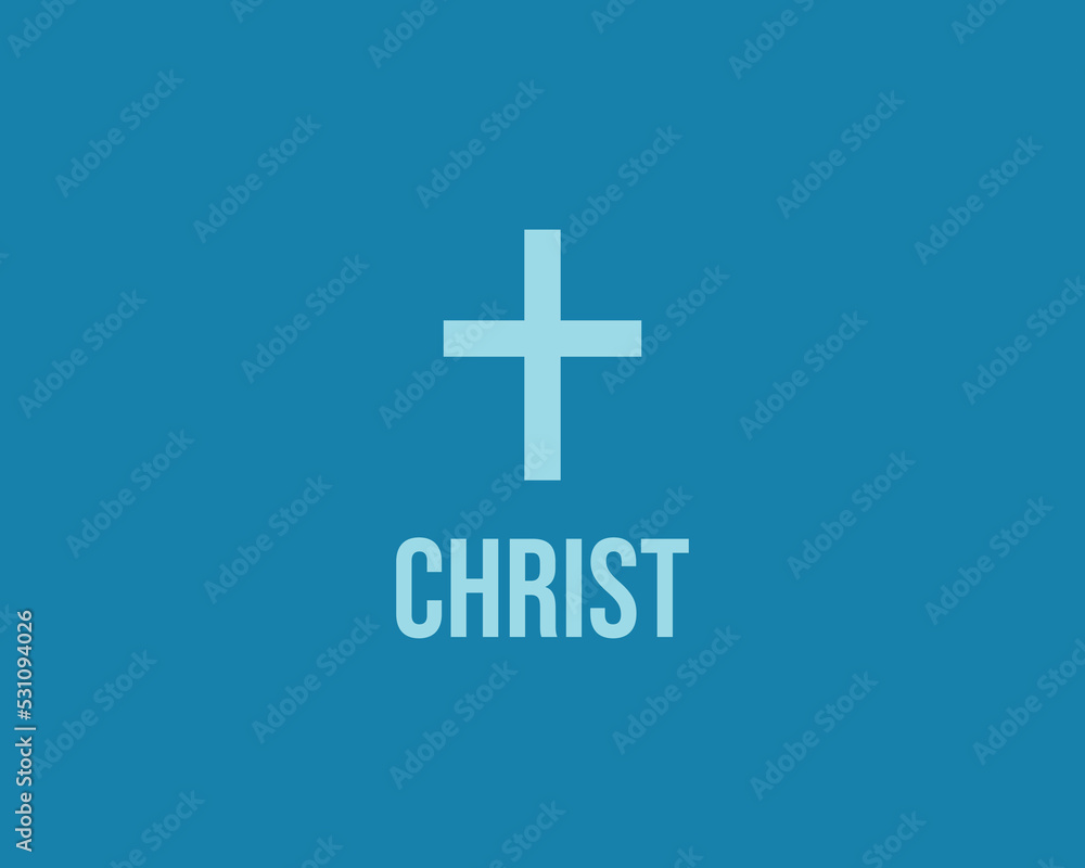 Obraz premium Christian cross simple logo