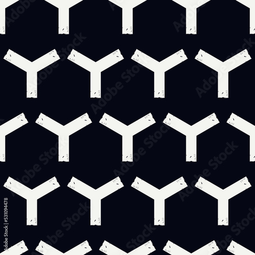 Paint brush geometrical ornament. Seamless pattern. Abstract backdrop. Crosses wallpaper. Geometric background. Ethnic hand drawn motif. Mosaic ornate. Digital paper. Textile print. Vector artwork.